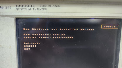 Agilent 8563EC 9kHz-26.5GHz Spectrum Analyzer Opt 007