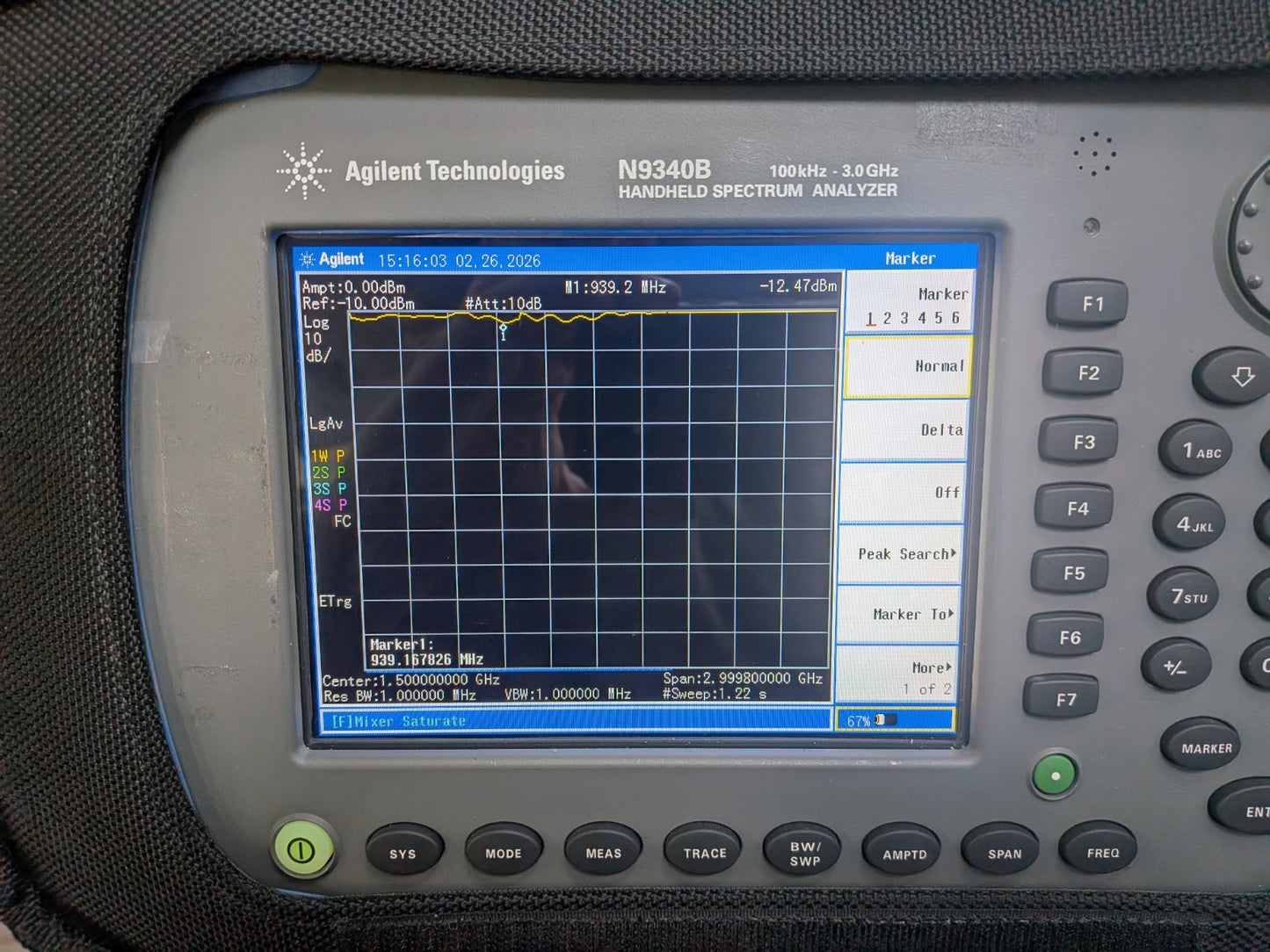 Agilent N9340B Handheld Spectrum Analyzer 100kHz-3GHz