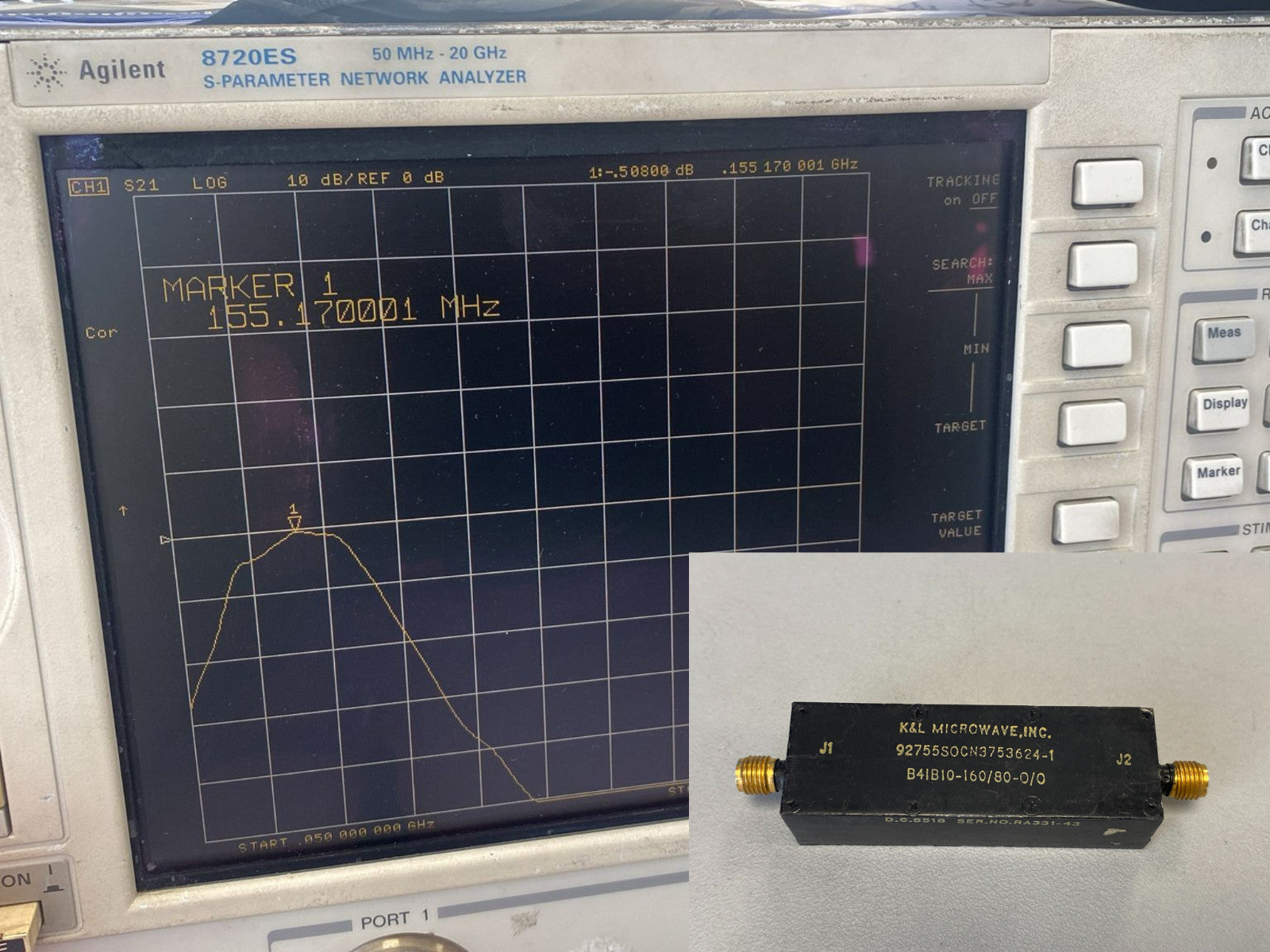 K&L Band Pass Filter 155 MHz B4IB10-160/80