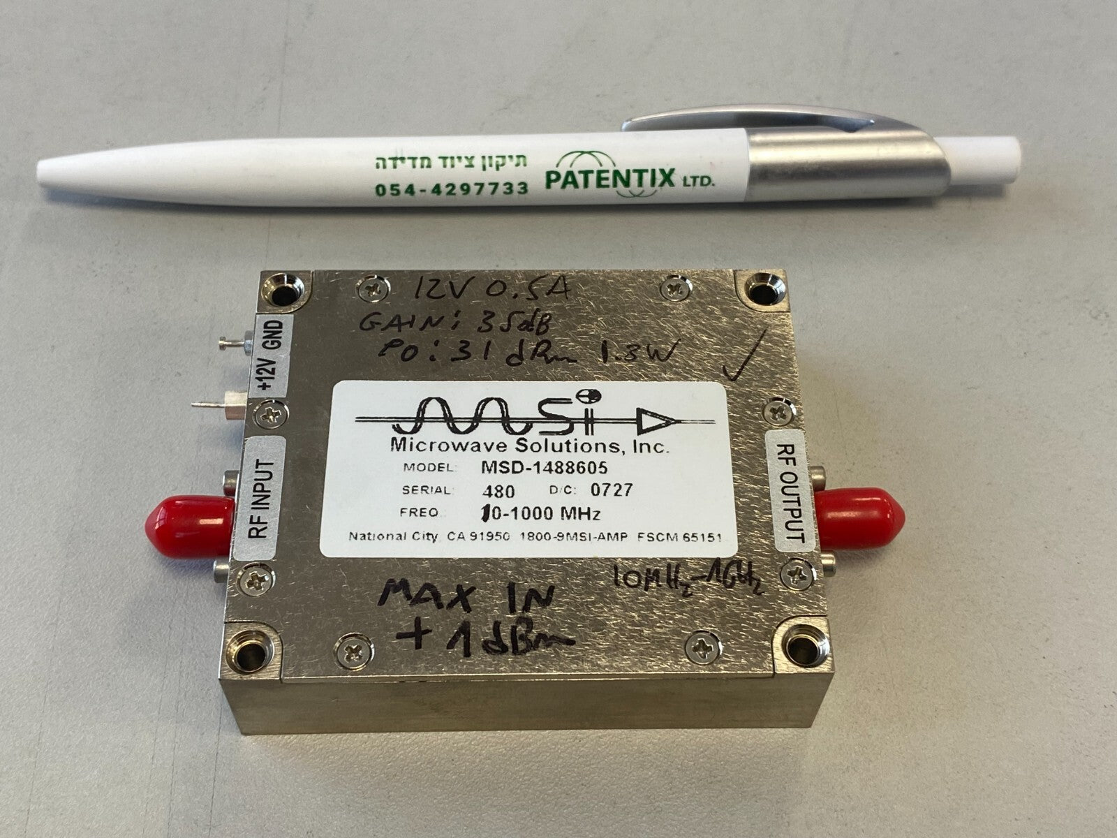 RF Power Amplifier 10MHz-1GHz 35dB 1.3W MSD-1488605