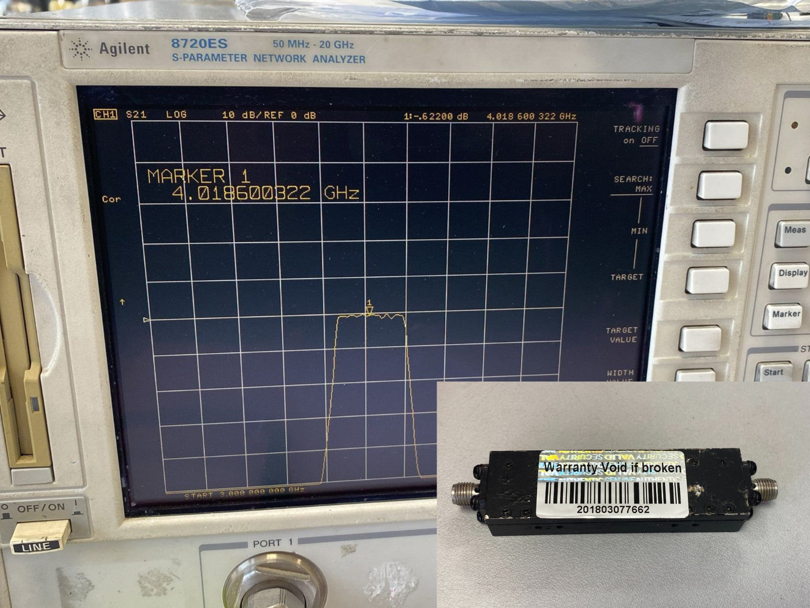Band Pass Filter 4 GHz 320 MHz 0.8dB Loss
