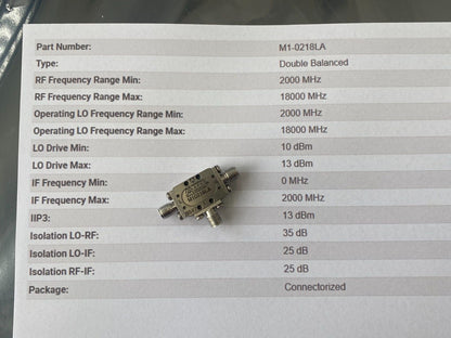 Marki RF Mixer 2-18GHz M10218LA