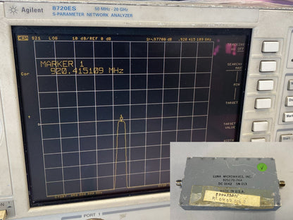 Band Pass Filter 920 MHz 75 MHz BW