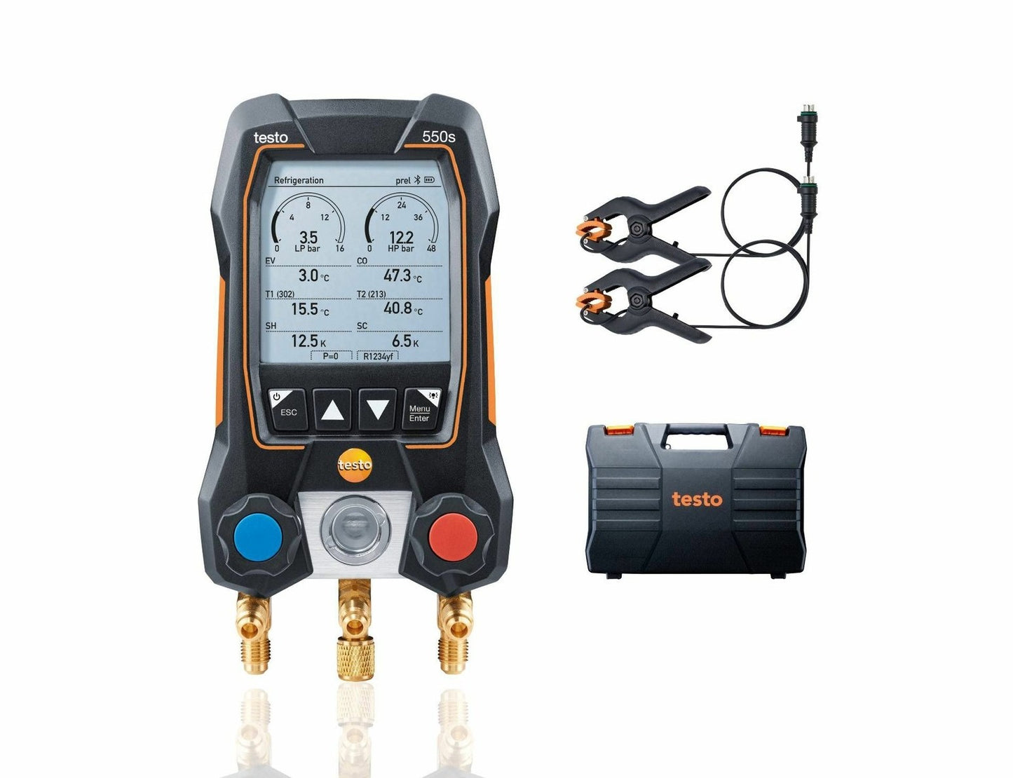 New Testo 550s Refrigeration Manifold Kit Temperature Probes