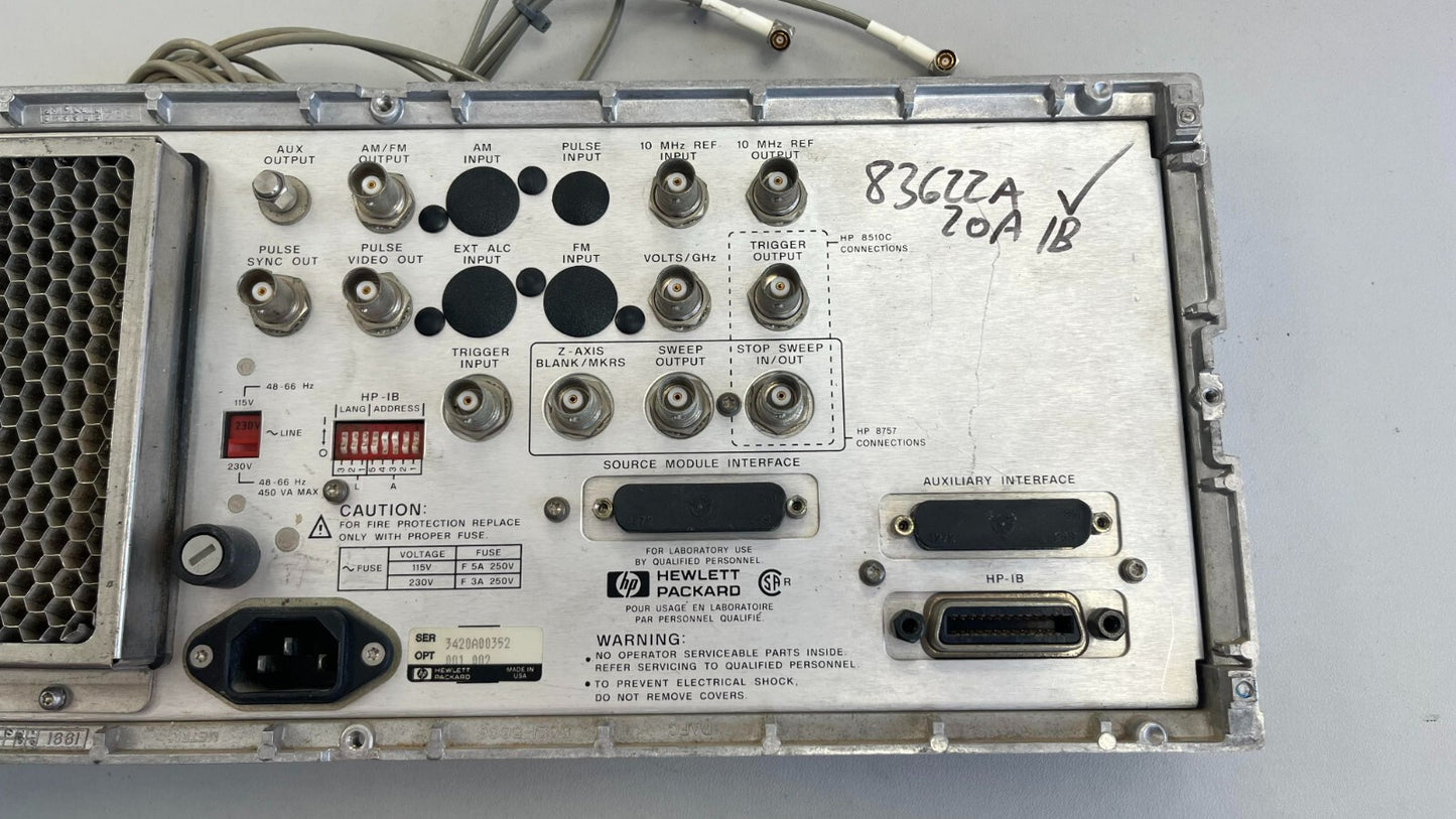 Agilent Back Panel FAN 83622A 83620A/B 8362B