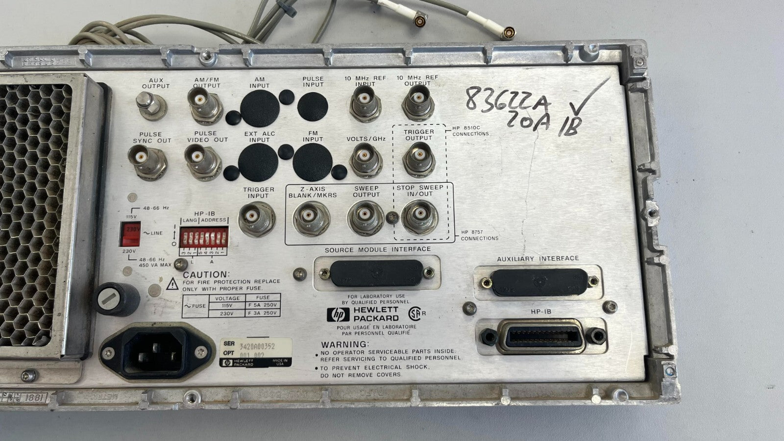 Agilent Back Panel FAN 83622A 83620A/B 8362B