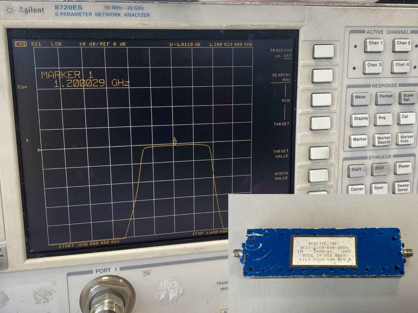 Band Pass Filter 1.2 GHz 165 MHz 1 dB