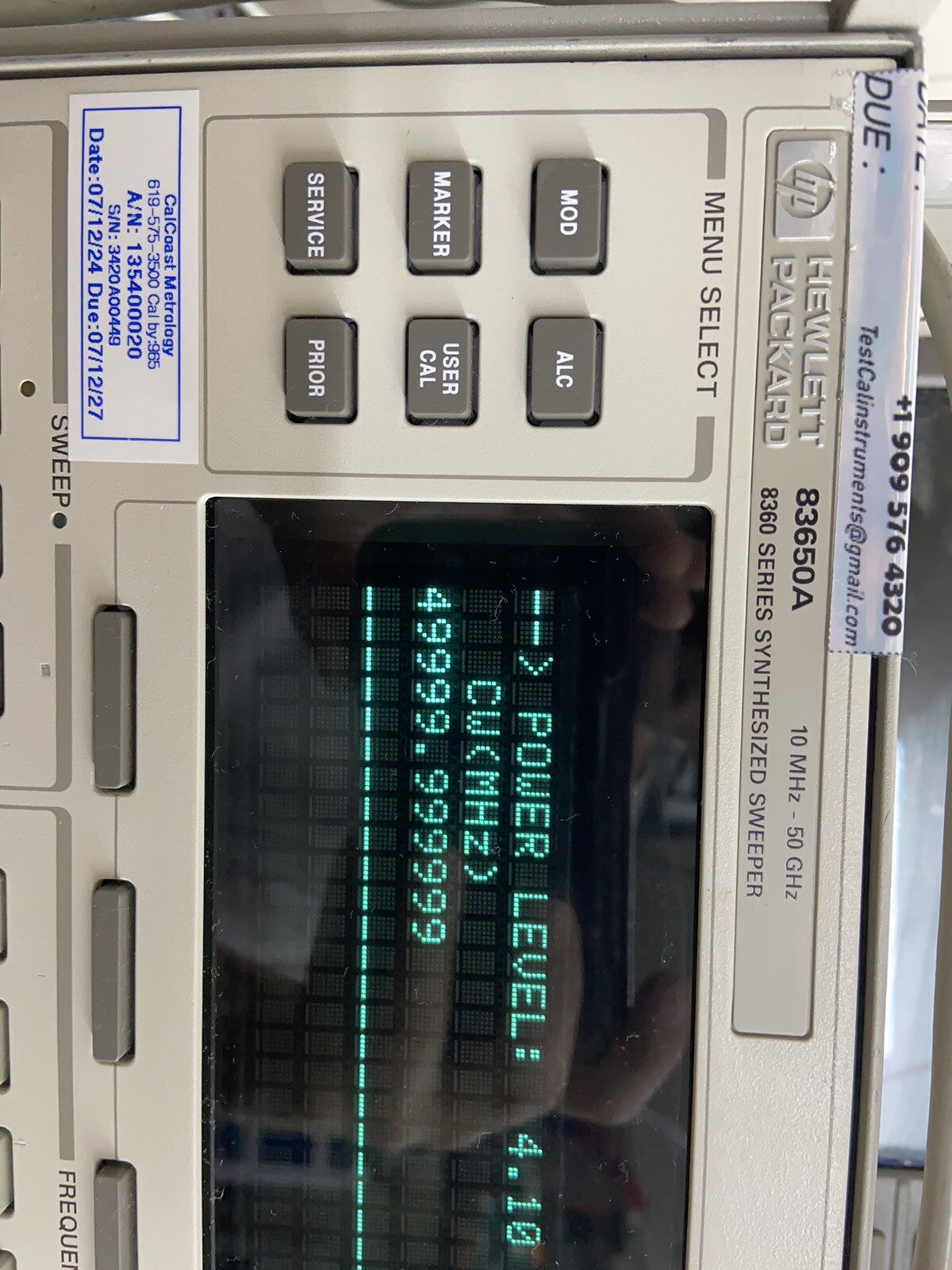 Agilent HP 83650B Signal Generator Sweeper 10MHz-50GHz Calibrated