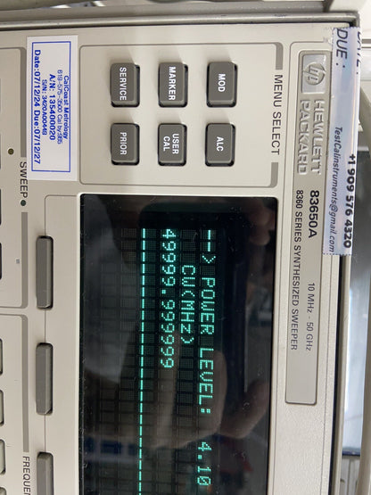 Agilent HP 83650B Signal Generator Sweeper 10MHz-50GHz Calibrated