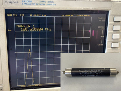 K&L Band Pass Filter 160 MHz 20 MHz BW