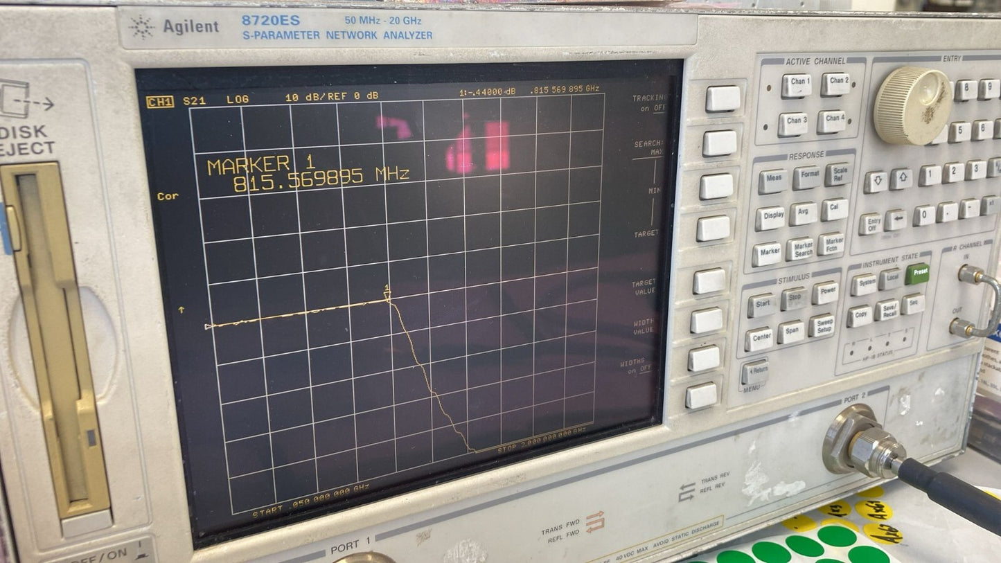 Low Pass Filter 815 MHz 0.3dB Loss 4L120-850-OP/OP