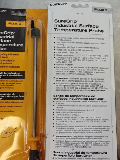 New Fluke 80PK-27 Industrial Precision Surface Temperature Probe