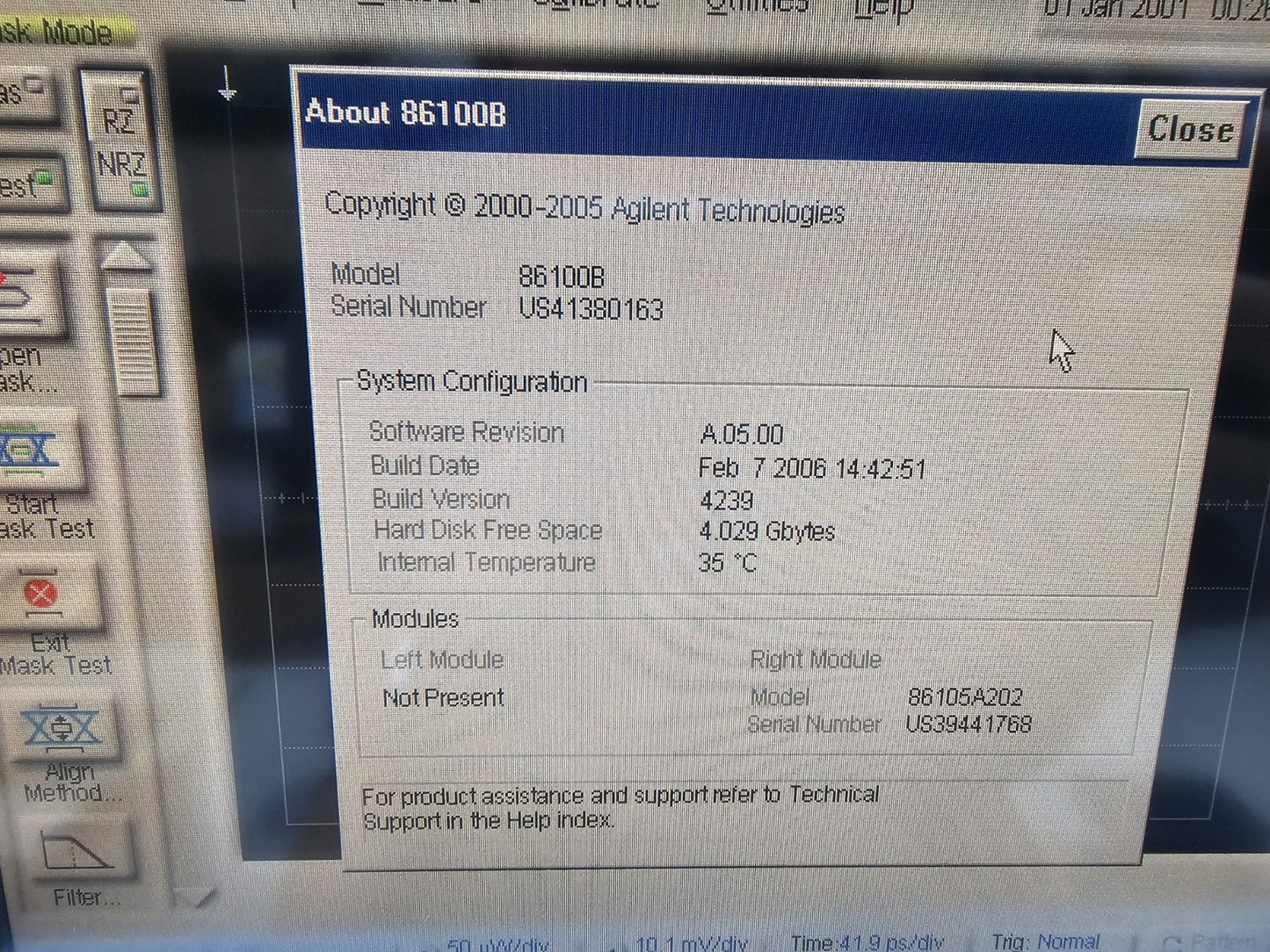 Agilent 86100B Infiniium DCA Wideband Oscilloscope with Optical Unit