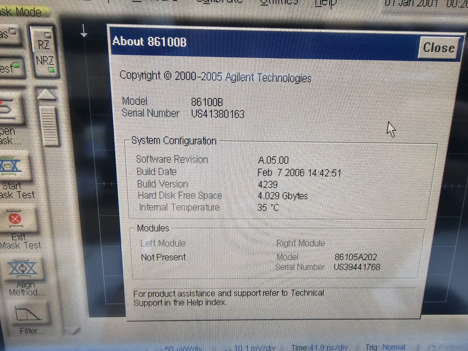 Agilent 86100B Infiniium DCA Wideband Oscilloscope with Optical Unit