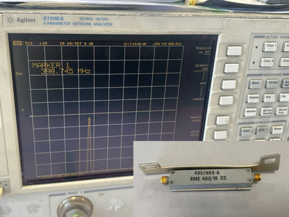 Band Pass Filter 400 MHz 5 MHz 8ME 400/10 SS