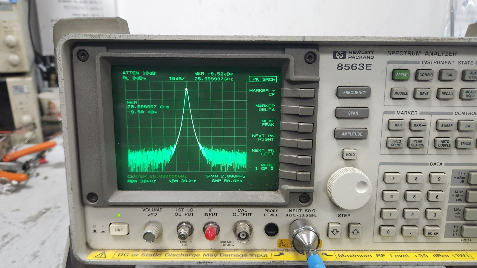 Agilent 8563E 9kHz-26.5GHz Spectrum Analyzer Tested