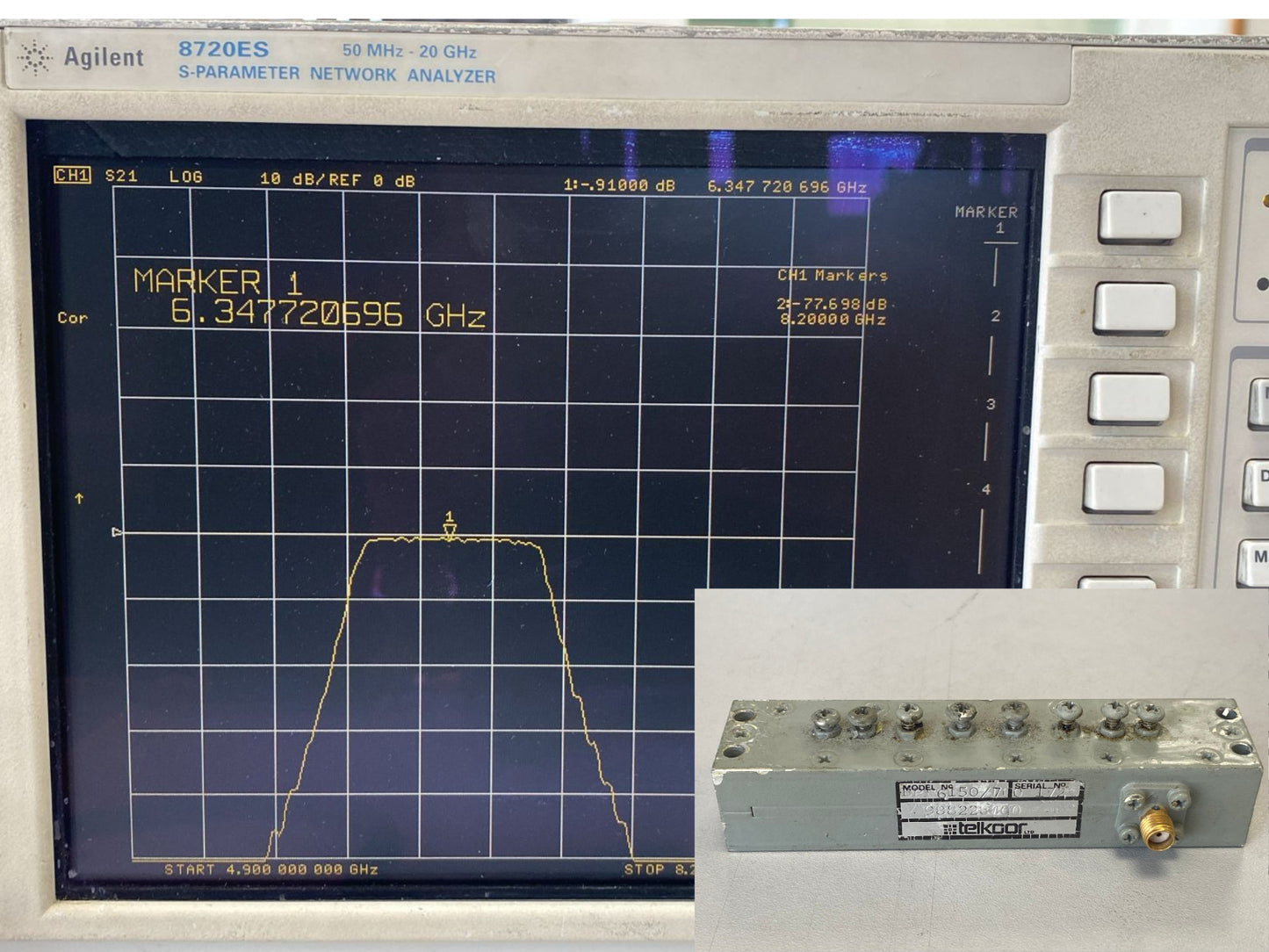 Band Pass Filter 6.3 GHz 800 MHz BW 0.8dB