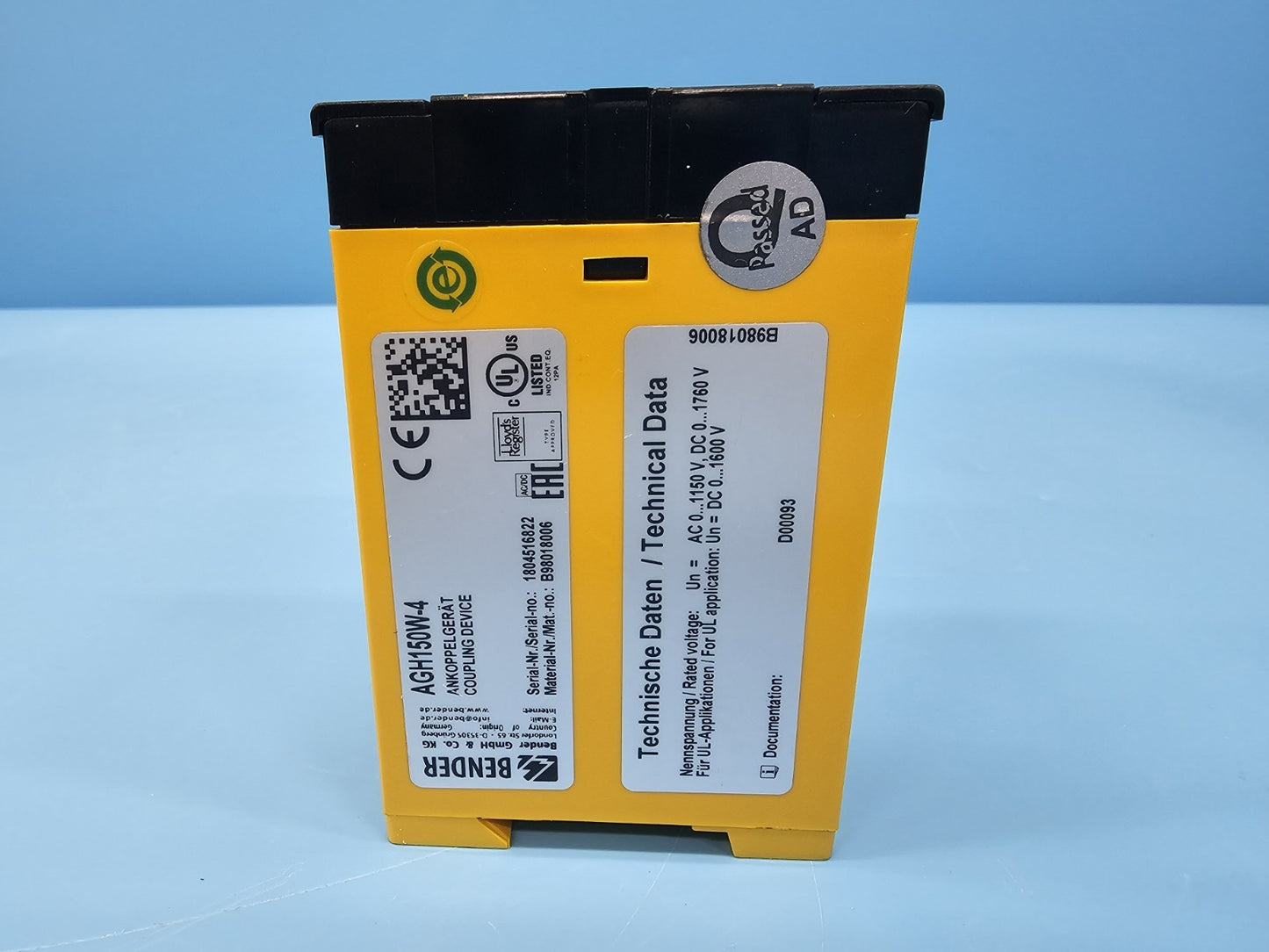 Bender AGH150W-4 B98018006 Coupling Device
