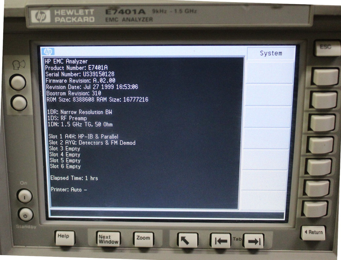HP E7401A EMC Analyzer
