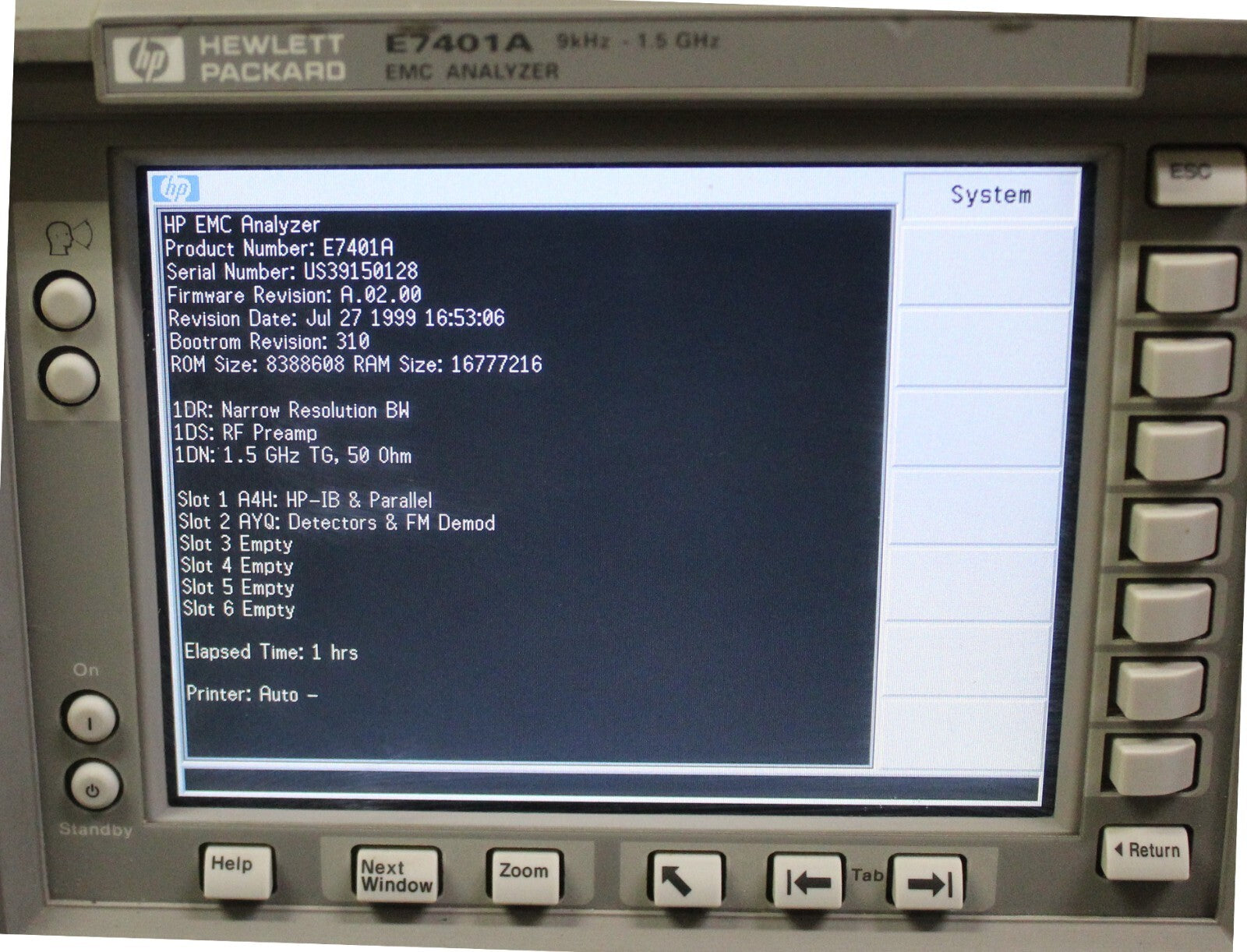 HP E7401A EMC Analyzer