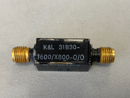 K&L Band Pass Filter 1.6 GHz 820 MHz BW