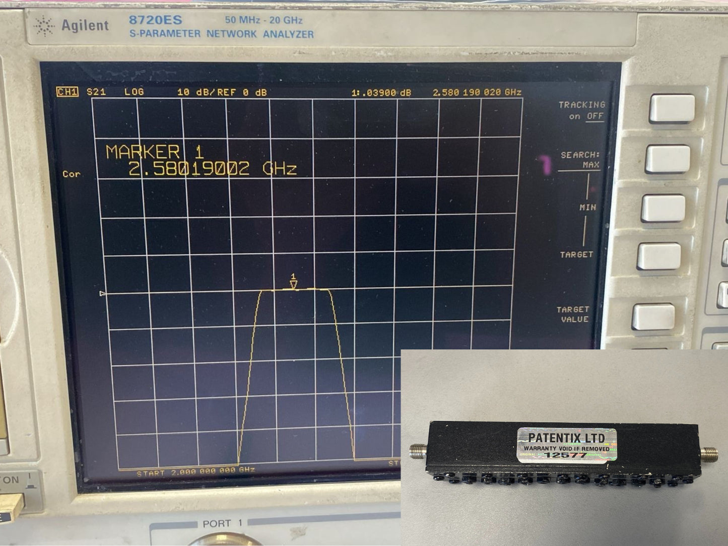 Band Pass Filter 2.5 GHz 220 MHz 0.1 dB