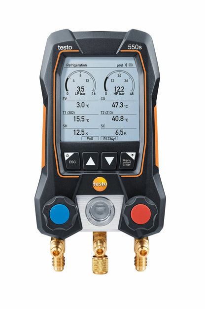 New Testo 550s Refrigeration Manifold Kit Temperature Probes