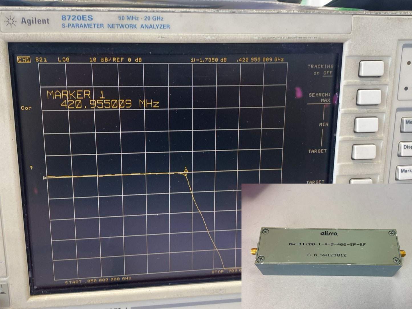 Low Pass Filter 420 MHz MW-11200-1-A-9