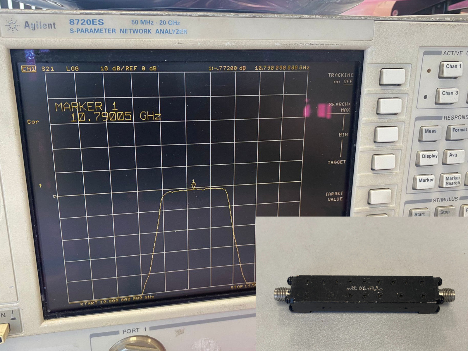 K&L Bandpass Filter 10.7 GHz 390 MHz 0.8dB