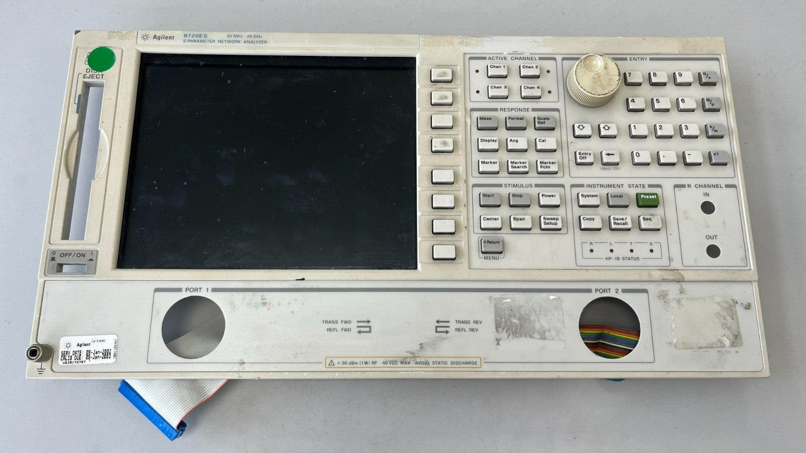 Agilent 8720ES Front Panel with LCD Keypad