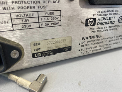 Agilent 83620B Back Panel