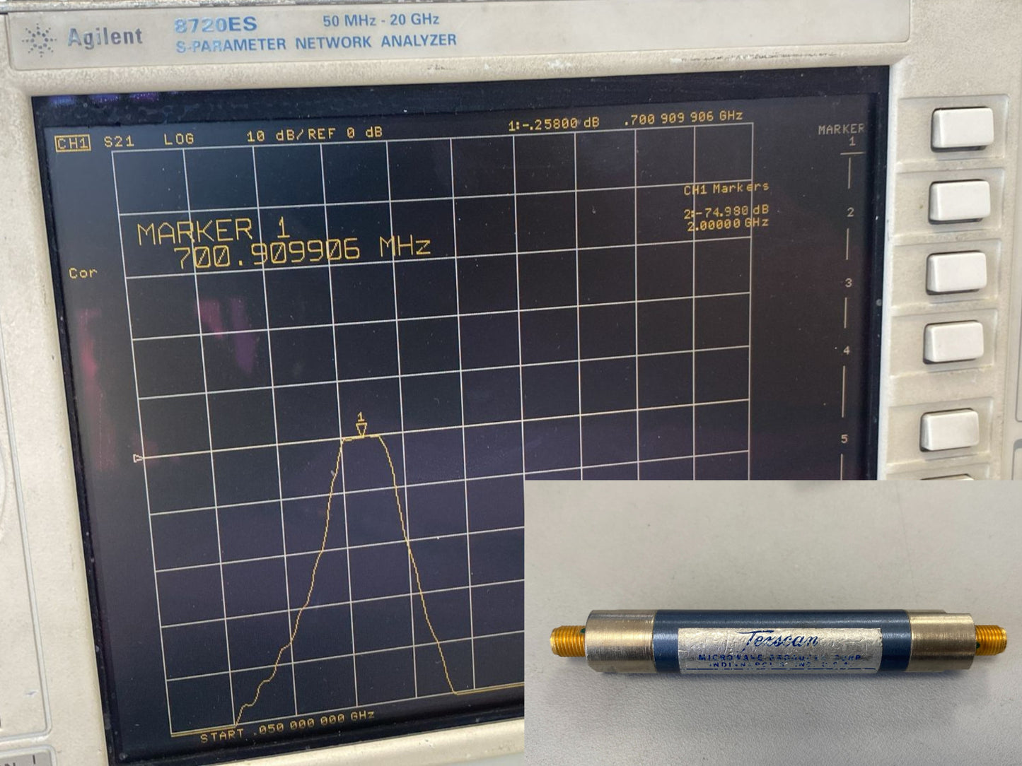 Band Pass Filter 700 MHz 130 MHz BW 0.2dB Loss