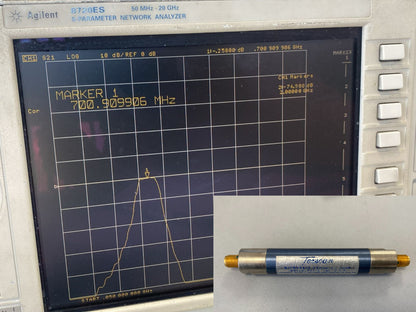 Band Pass Filter 700 MHz 130 MHz BW 0.2dB Loss