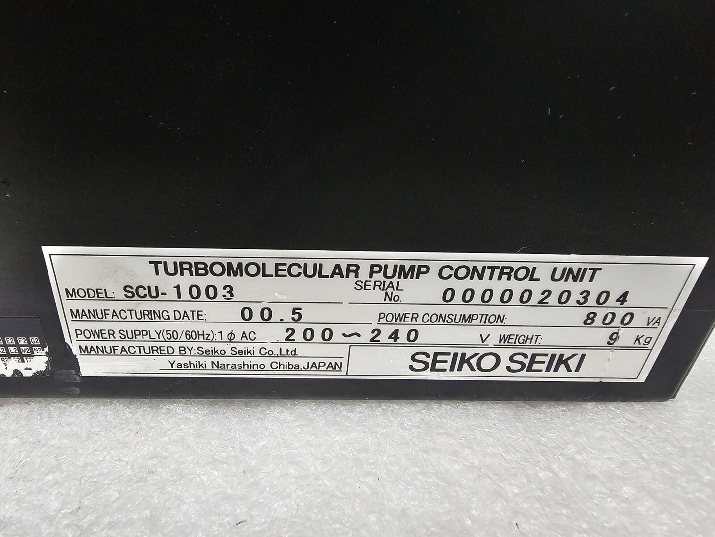 Seiko Seiki SCU-1003 Turbomolecular Vacuum Pump