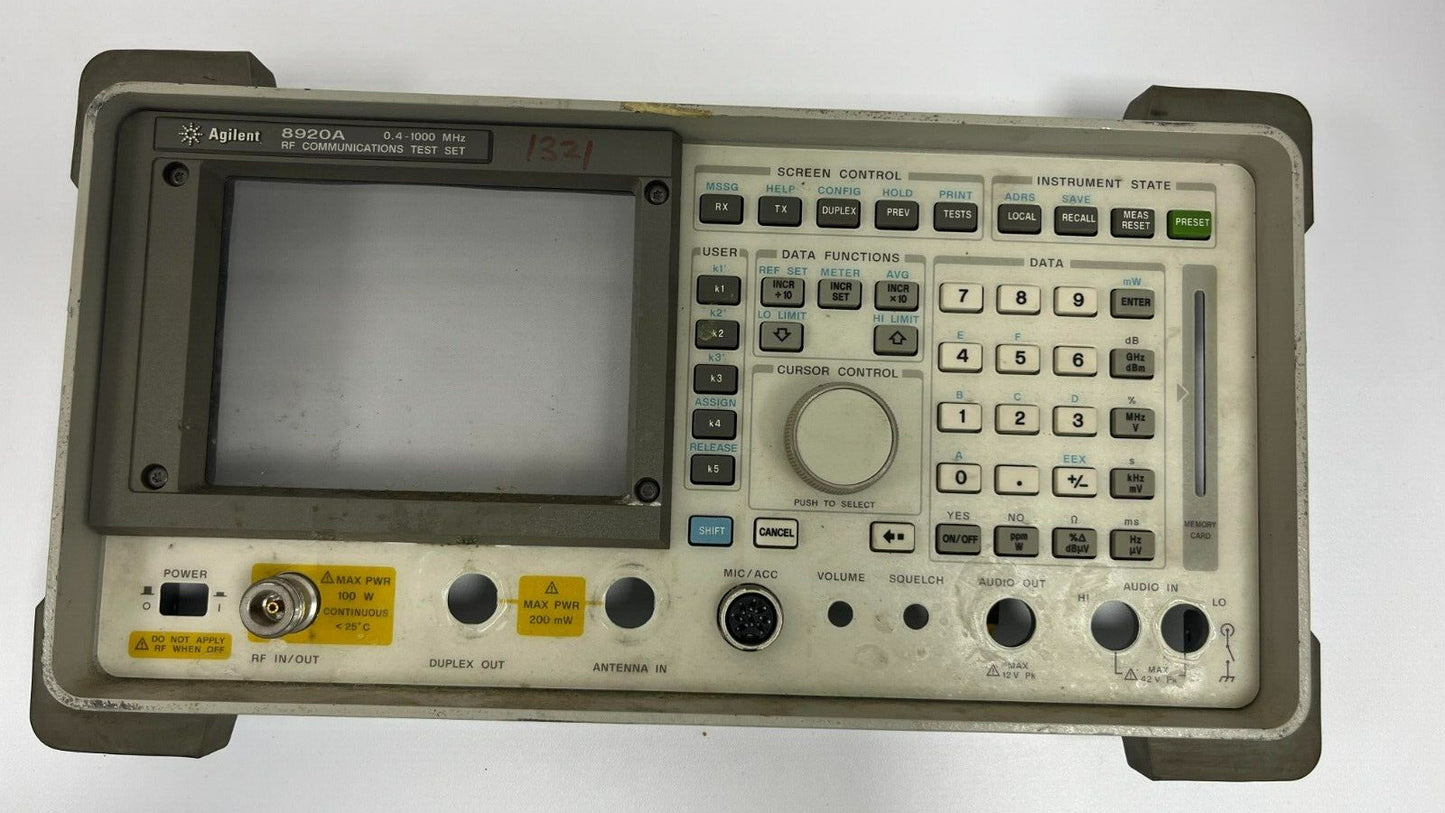 Agilent 8920A Panel with Encoder & Keypad