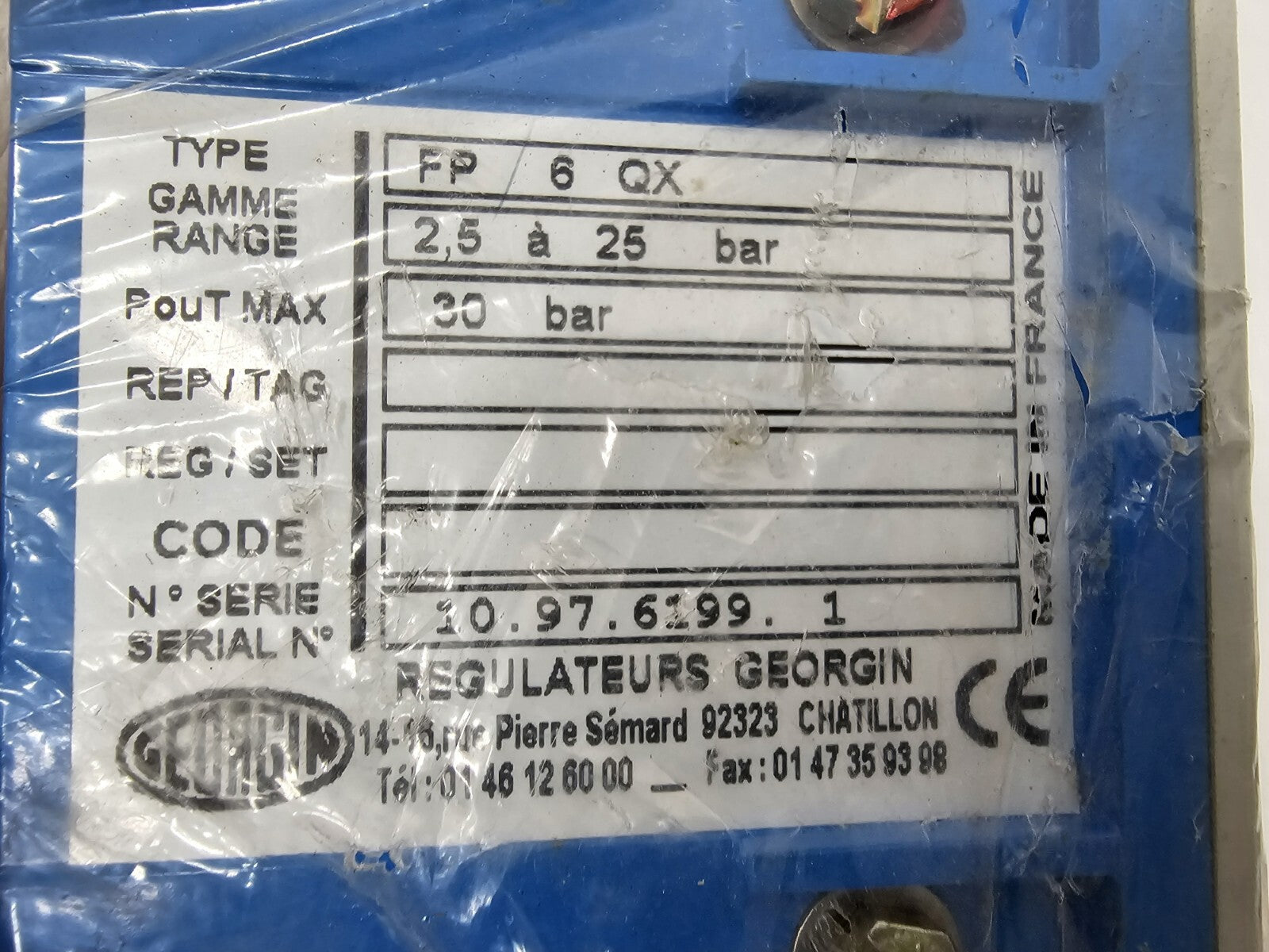 New GEORGIN FP 6 QX Series Pressure Switch