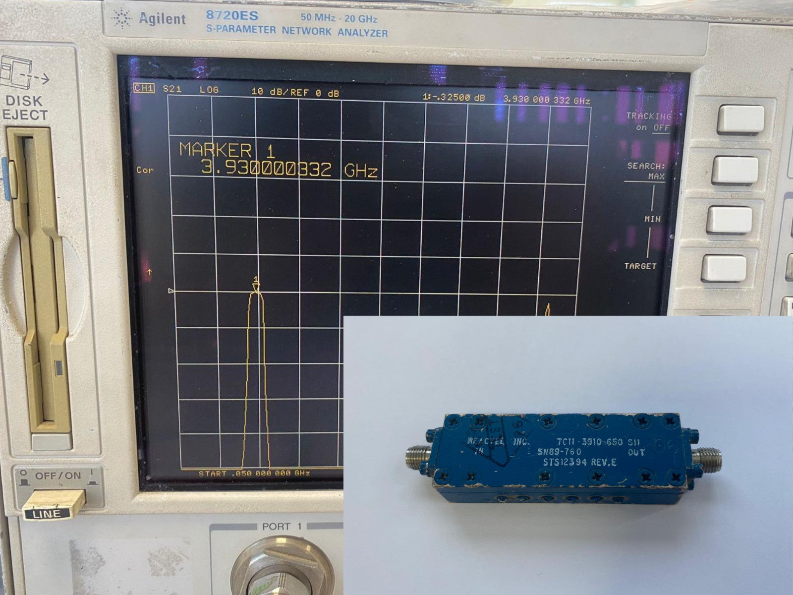 Band Pass Filter 3.9 GHz 650 MHz 7C11-3910-650