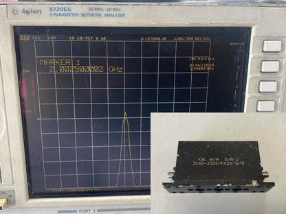 Band Pass Filter 2GHz 23MHz BW 3C45-2005