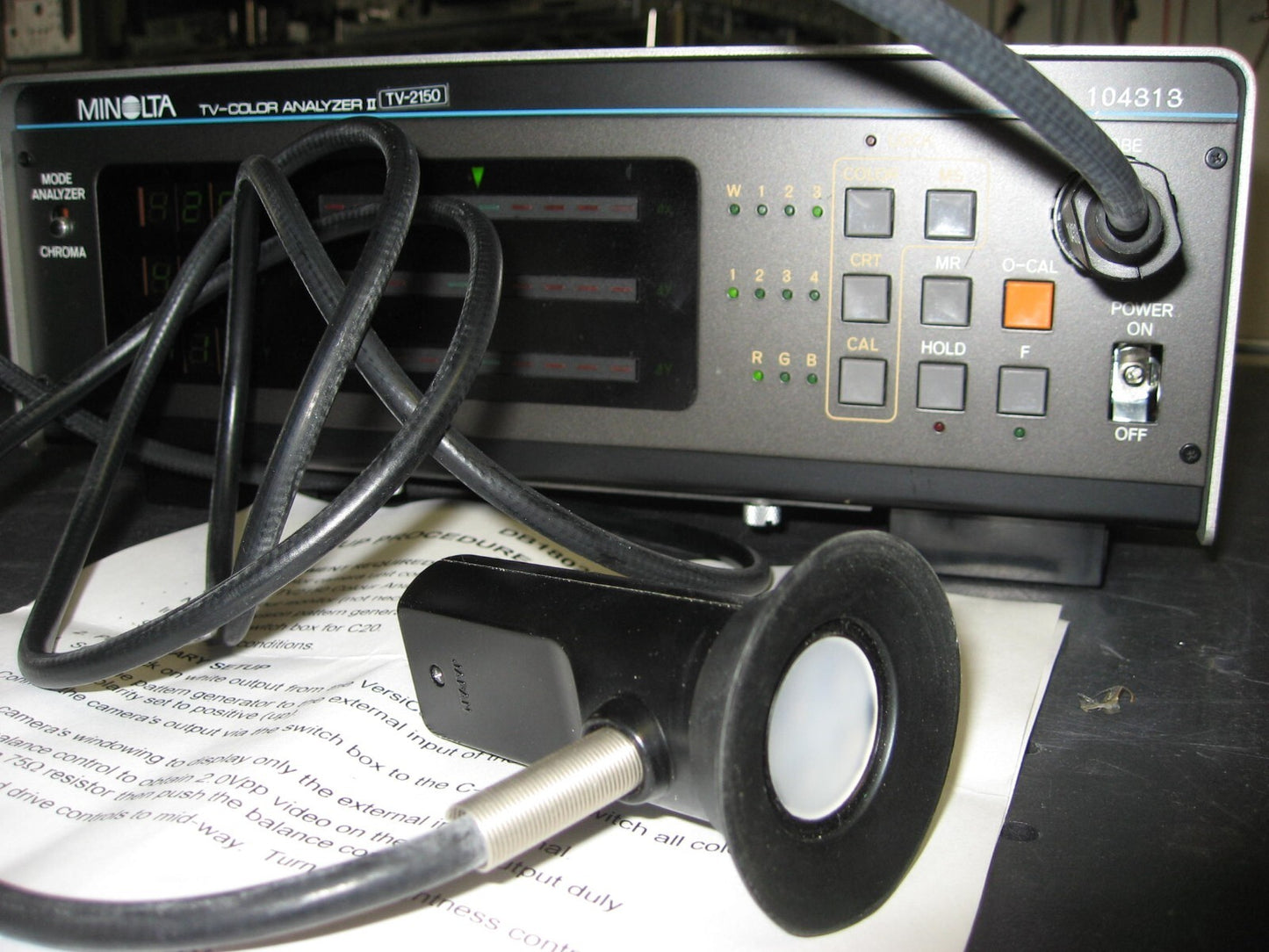 Color Analyzer Minolta TV-2150 Color Measurements Display