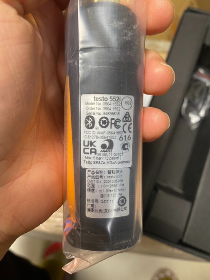 New Testo 552i Bluetooth Smart Vacuum Probe -100 to 0mbar