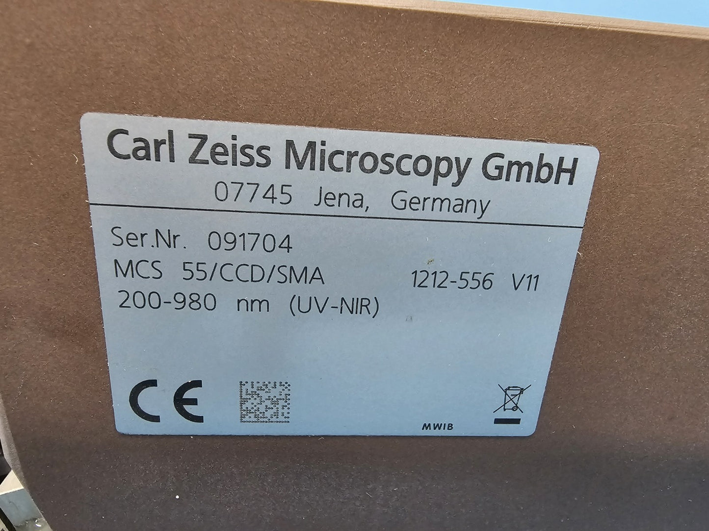 Carl Zeiss MCS 55 Spectrometer 200-980nm UV-NIR