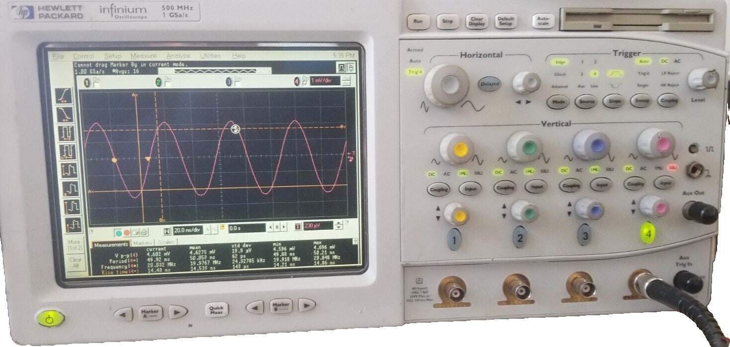 HP 54825A 500MHz Oscilloscope Self Calibration
