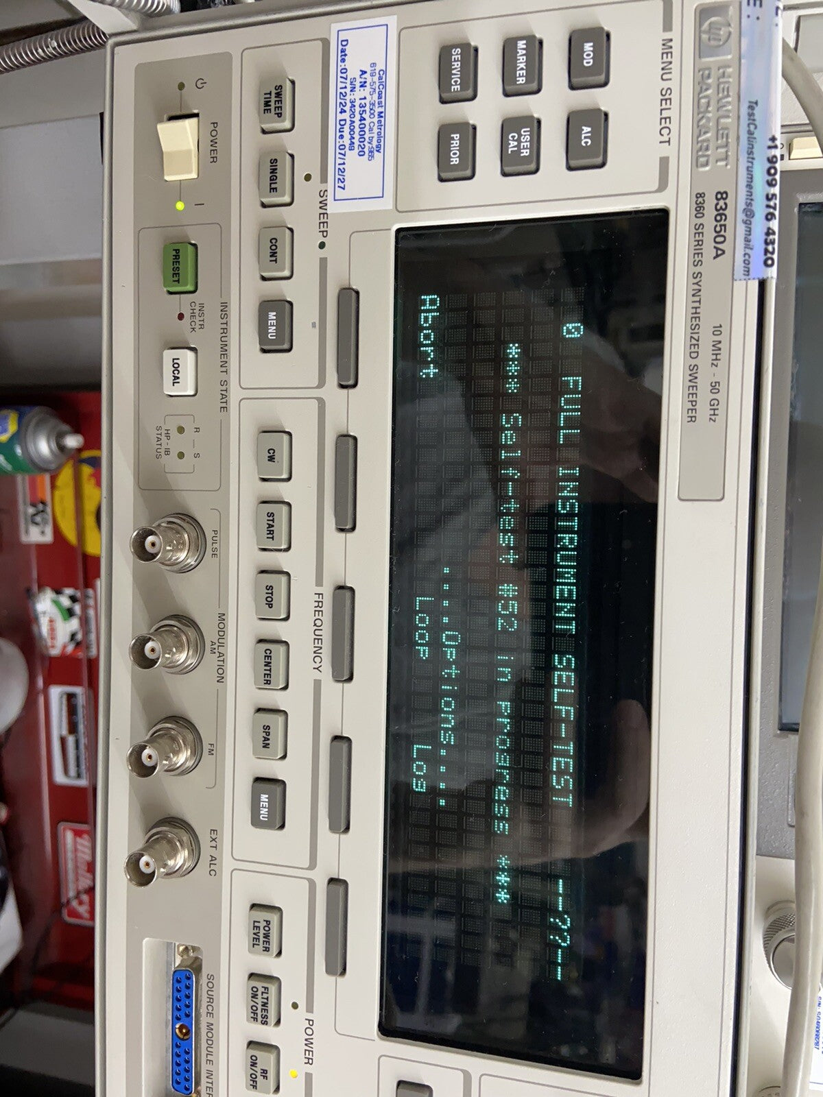 Agilent HP 83650B Signal Generator Sweeper 10MHz-50GHz Calibrated