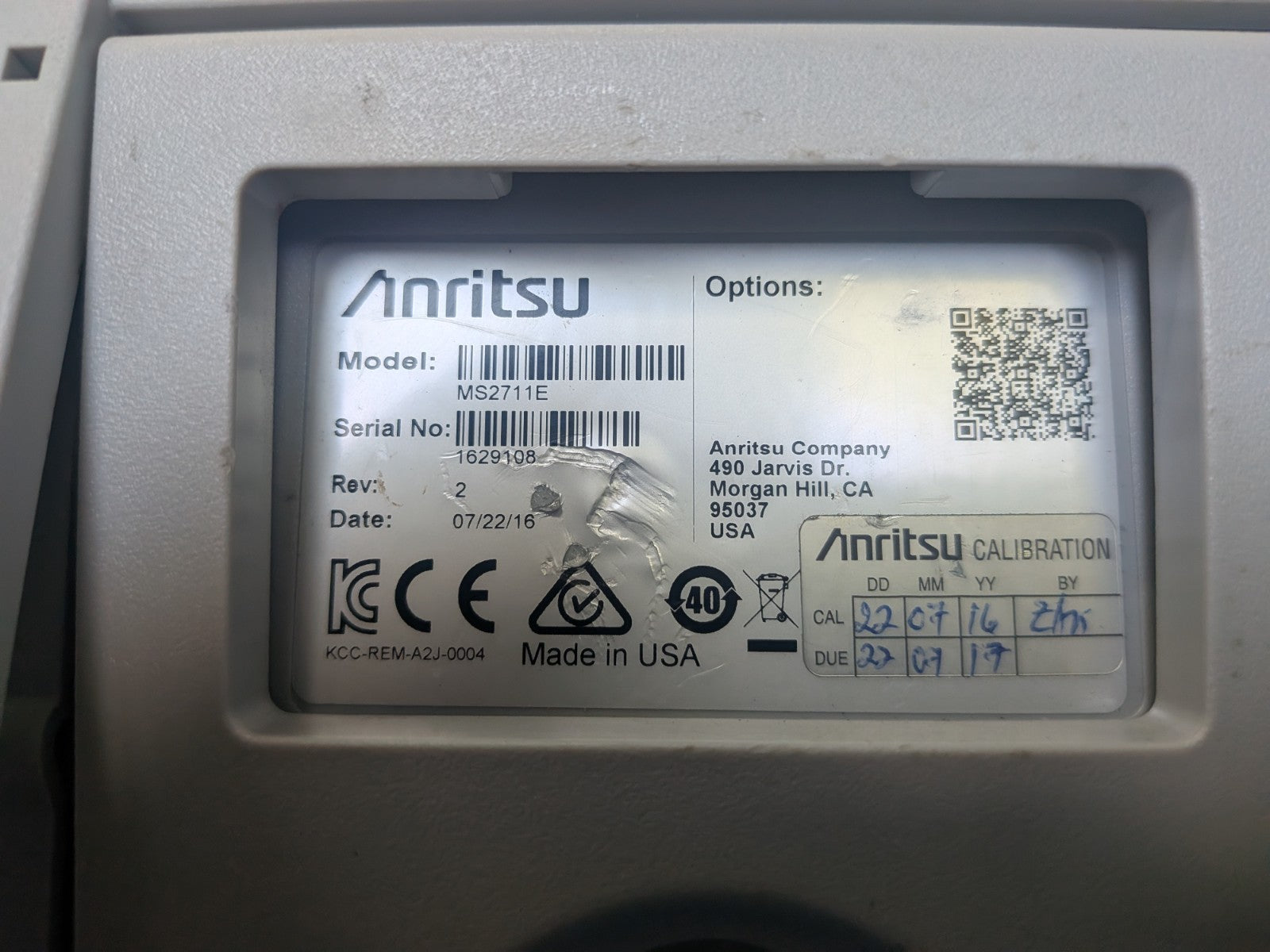 Anritsu MS2711E Handheld Spectrum Master 3 GHz
