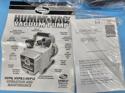 NEW Uniweld HVP12 12CFM Vacuum Pump
