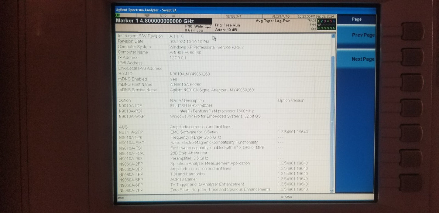 Agilent N9010A 26.5 GHz Signal Analyzer