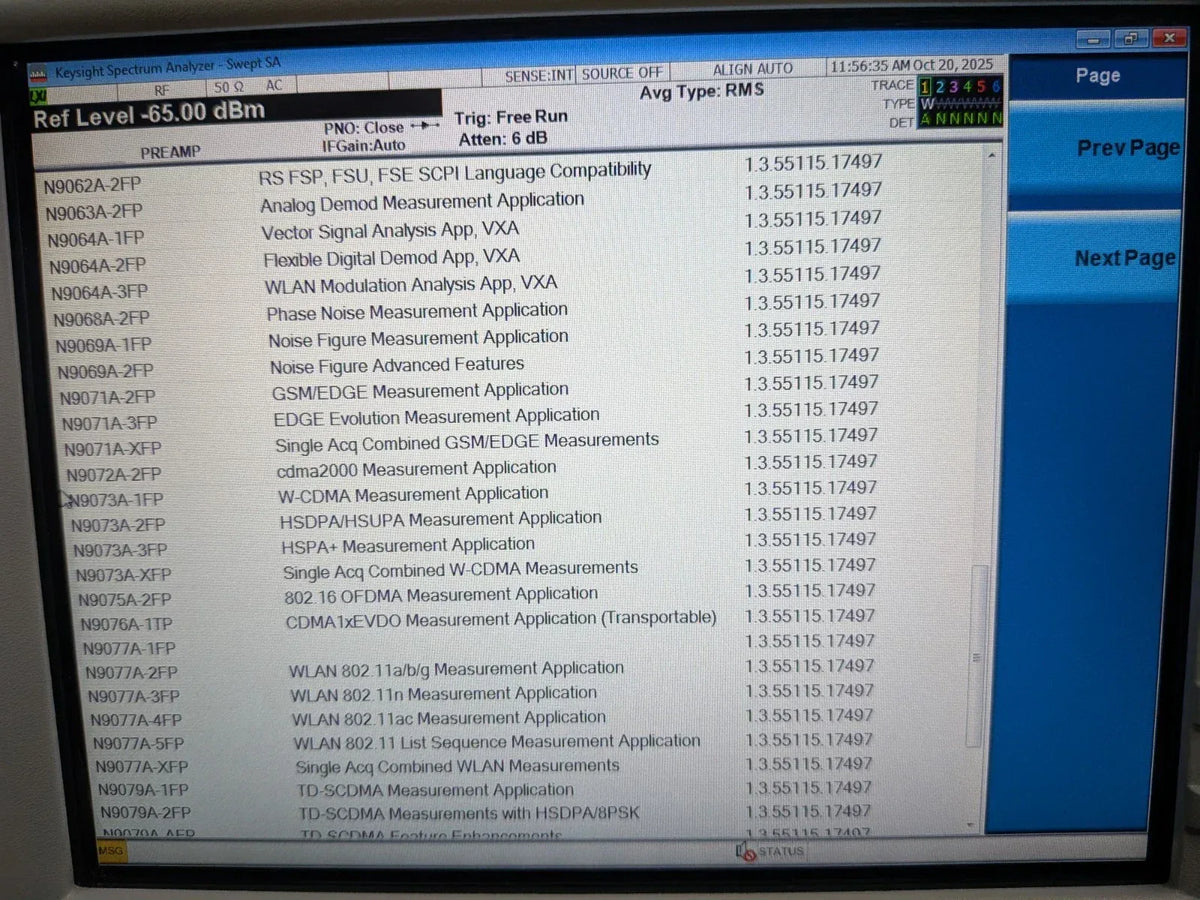 Agilent Keysight N9010A 26.5GHz Spectrum Analyzer