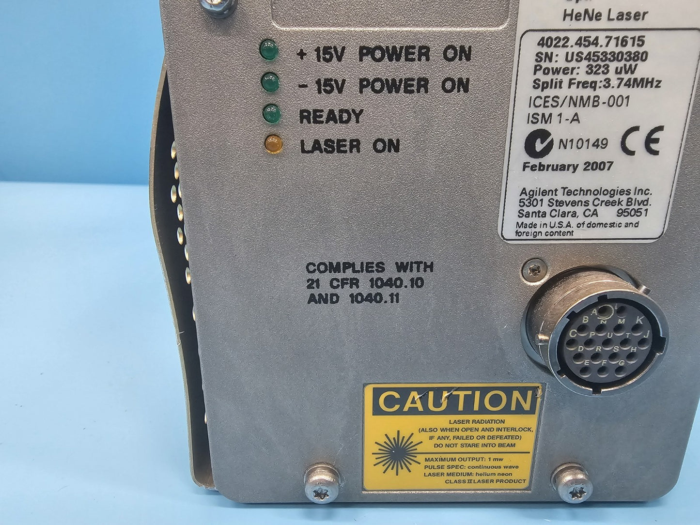 Agilent 5517D-C19 HeNe Laser Head ASML 4022