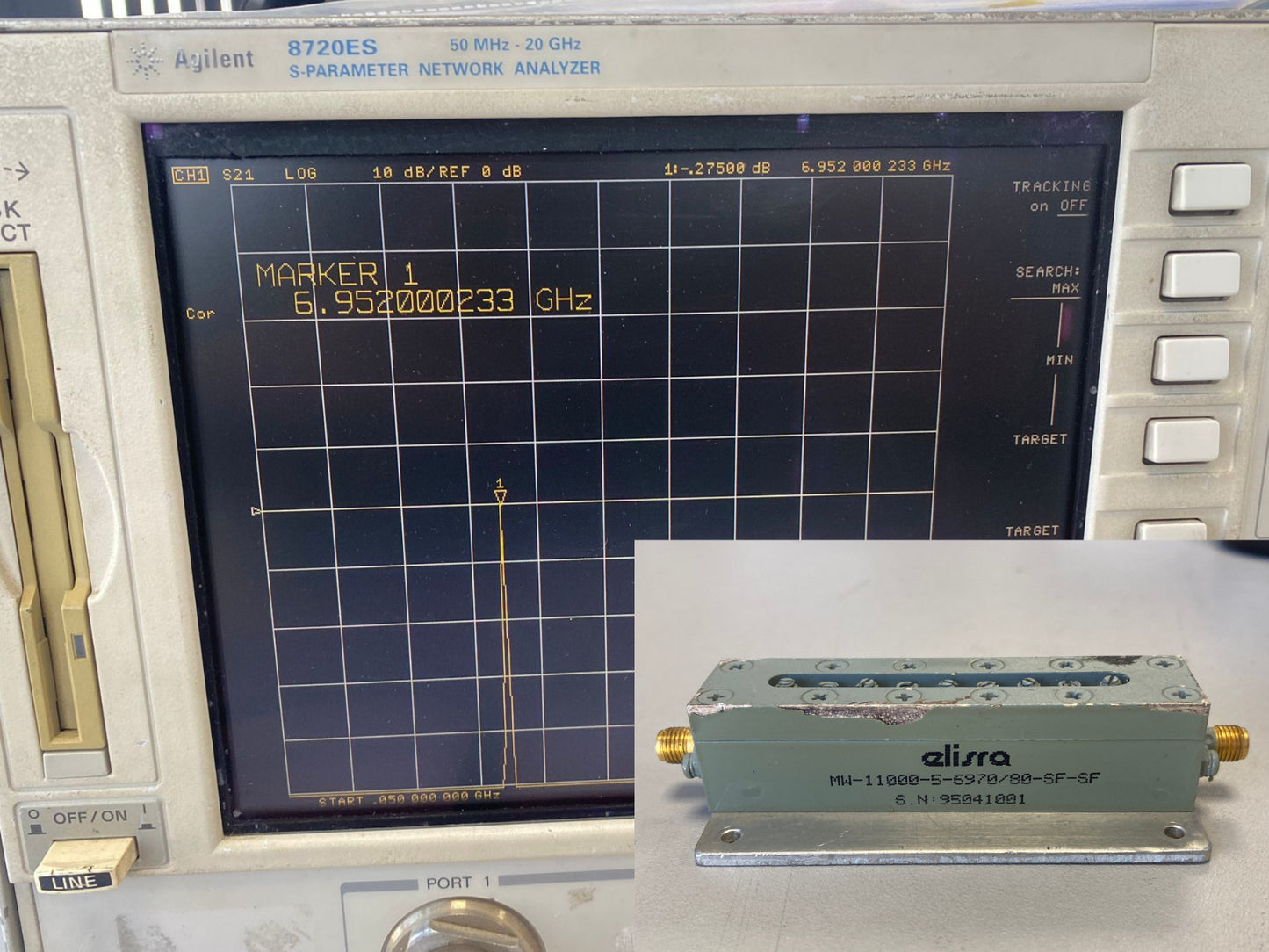 Band Pass Filter 6.9 GHz 80MHz BW MW-11000-5