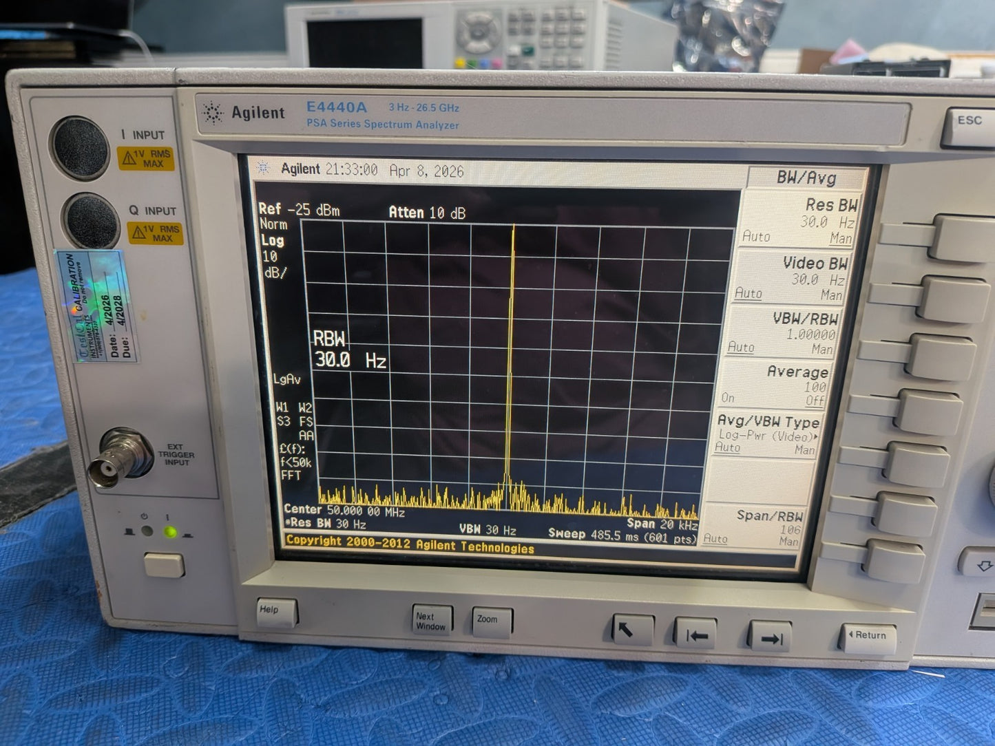 Agilent E4440a 2Hz-26.5 GHz Spectrum Analyzer